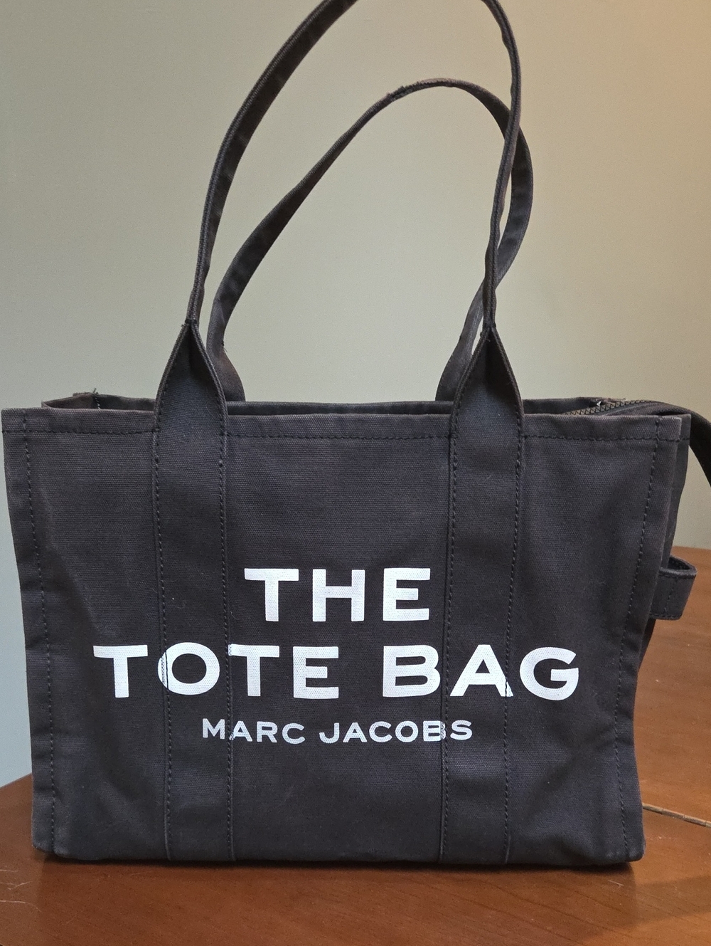 Marc Jacobs Black Canvas Tote with White Logo